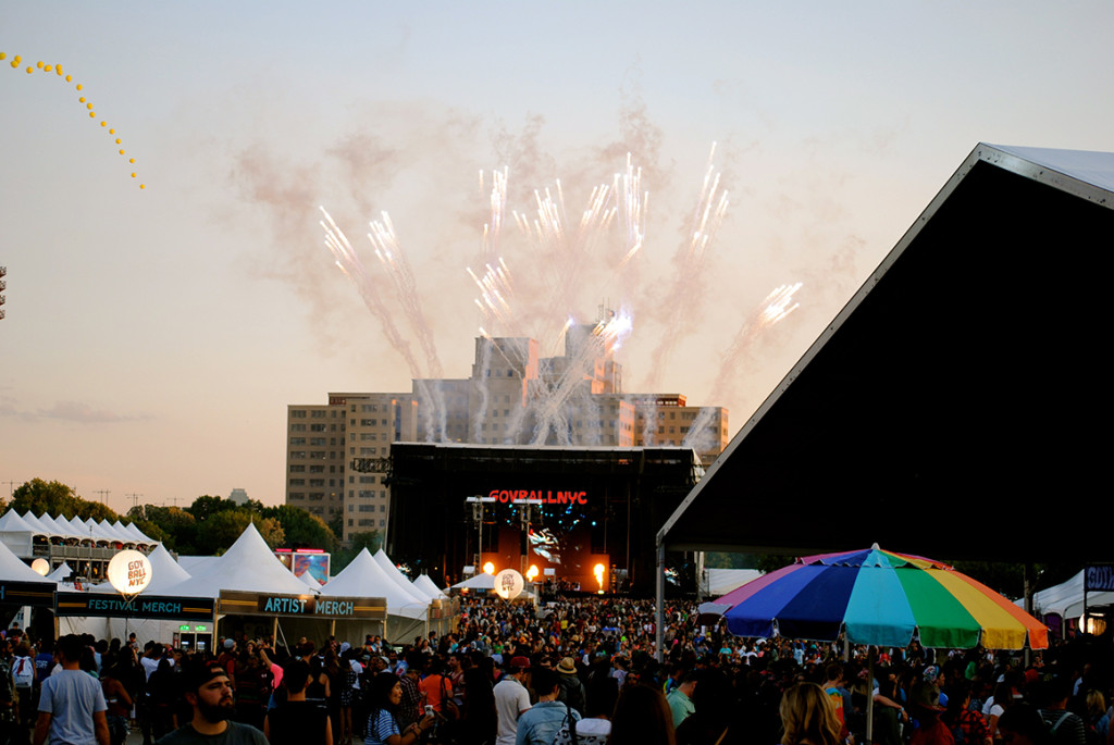 Fireworks during Bjork